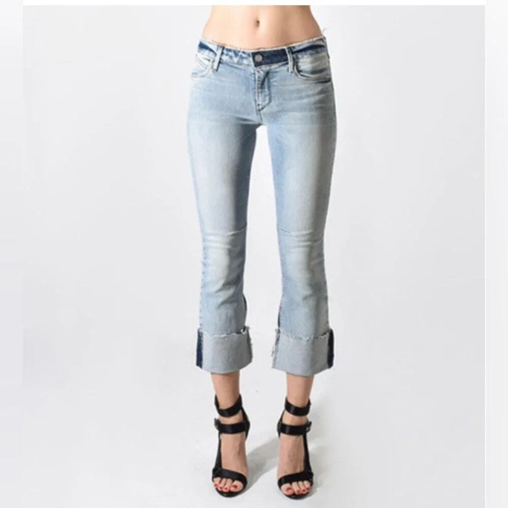 RTA Denim Duchess Jean in Trail Blue Light Wash Size 26 Skinny Cuffed Designer